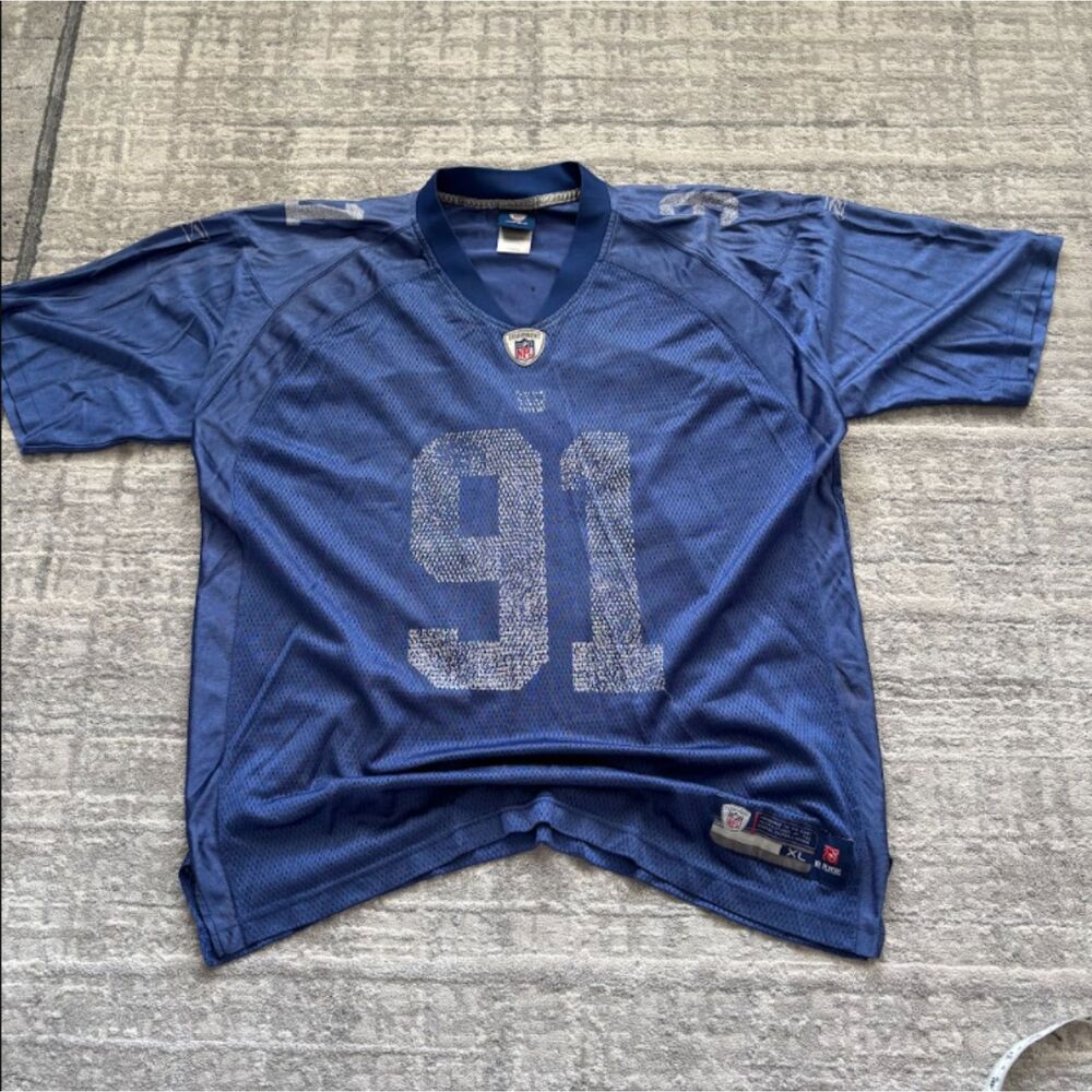 Vintage Reebok NFL Equipment Justin Tuck #91 New York Giants Jersey Mens XL